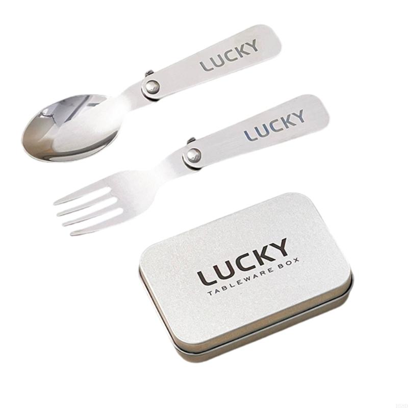 Camping Cooking Box Set - Folding Metal Camping Cutlery Set Portable
