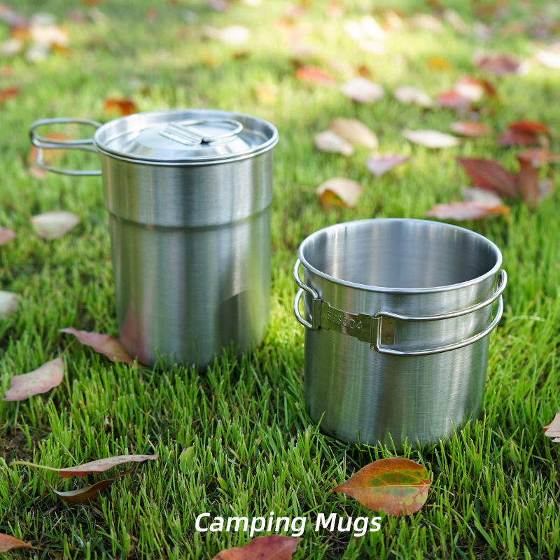 Camping Cooking Set With Kettle - 2Pcs/Set Camping Kettle Stainless Steel Cooking