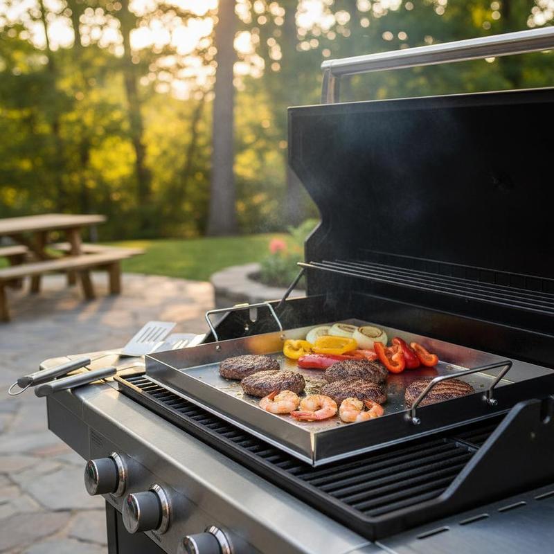 Camping Cooking Appliances - Universal Flat Top Griddle 18x16 Inch