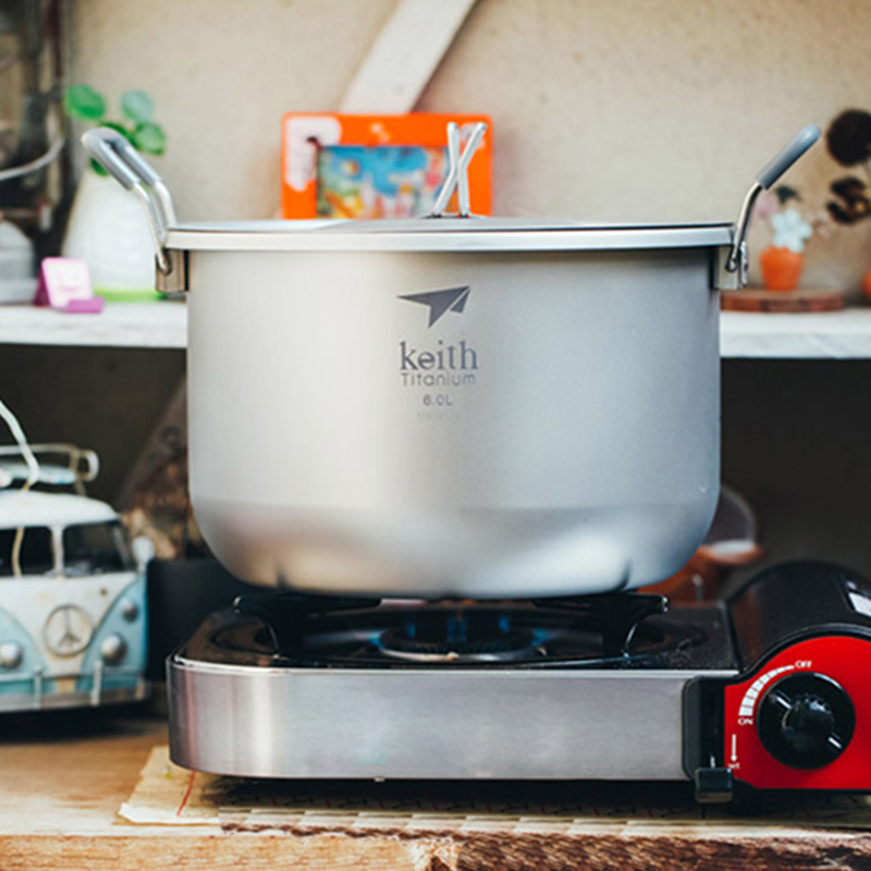 Camping Cooking Ware - Keith-Camping Cooking Set, Titanium Cookware Stockpot