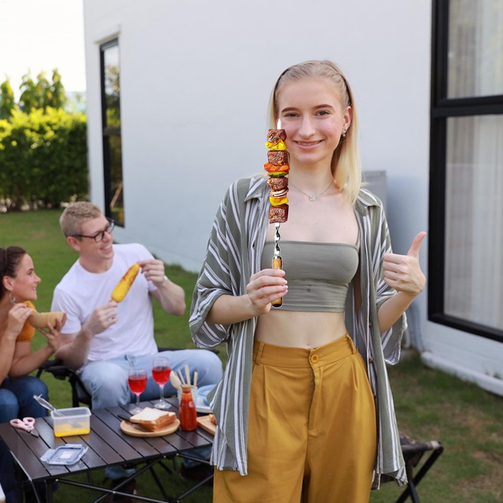 Camping Cooking Vegetables - Metal Grilling Skewers Grilling Bbq Skewers