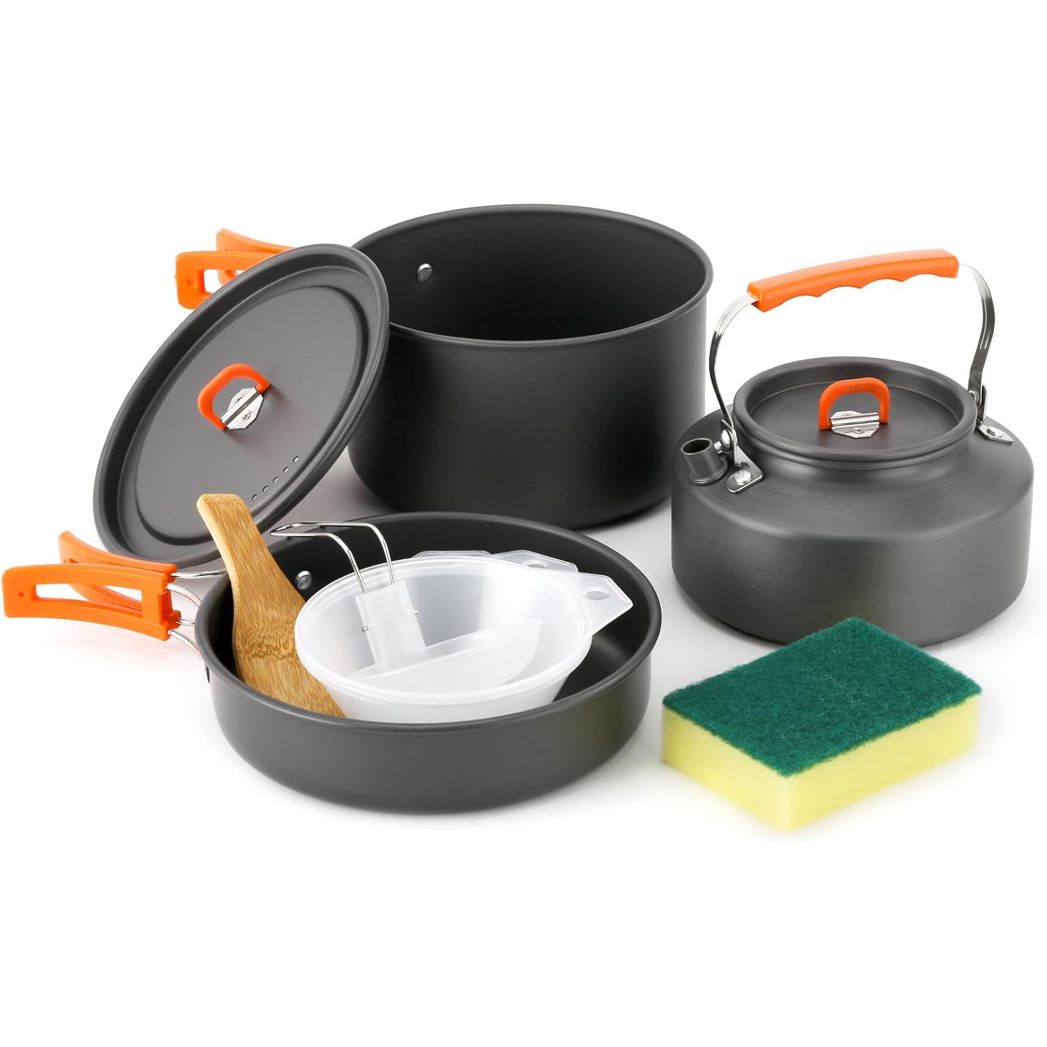 Camping Cooking Set With Kettle - Camping Cookware Camping Pot and Pan