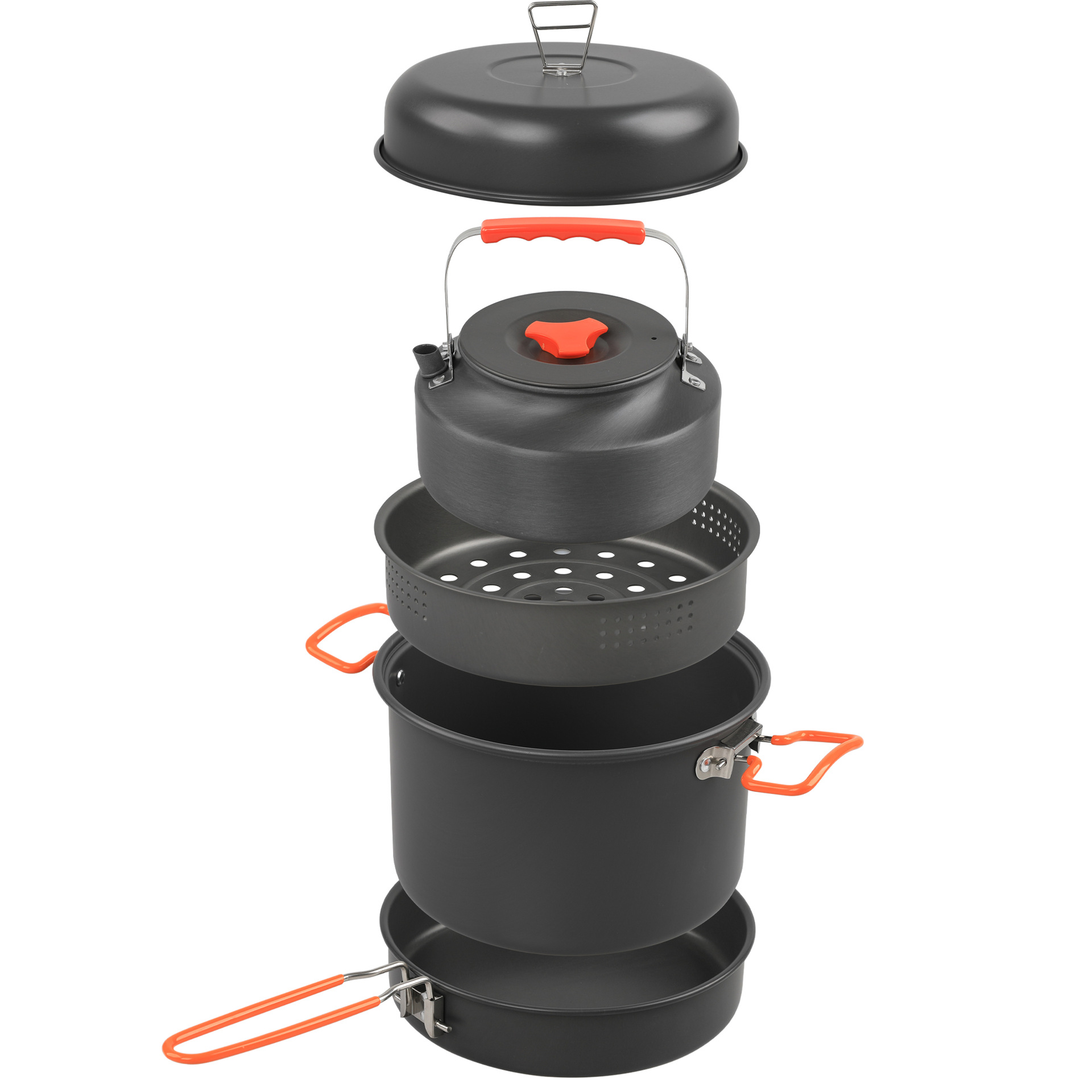 Camping Cooking Set With Kettle - Outdoor Cookware Set Camping Cooking Pot