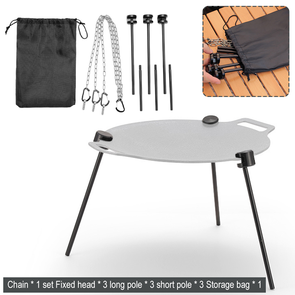 Camping Cooking Cupboard - Barbecue Tray Support Adjustable Frying Pan