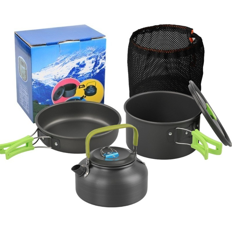 Camping Cooking Set With Kettle - Outdoor Camping Cookware Set DS-308 Portable