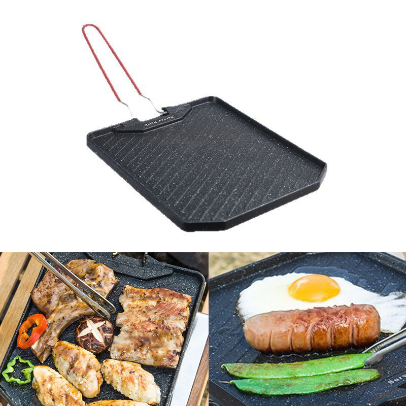 Camping Cooking Cupboard - Outdoor camping barbecue pan Household non-stick