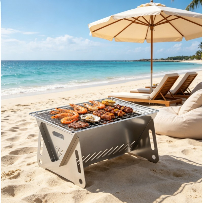 Camp Grill Portable Folding - Stainless Steel Incinerator Grill – Portable