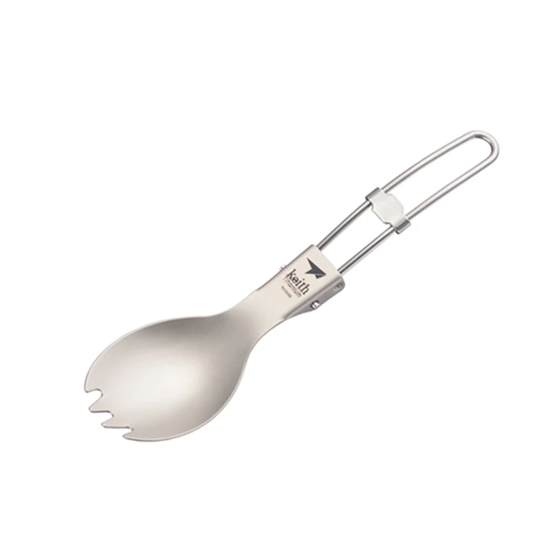 Camping Cooking Ware - Keith Titanium Spork Foldable Handle Healthy