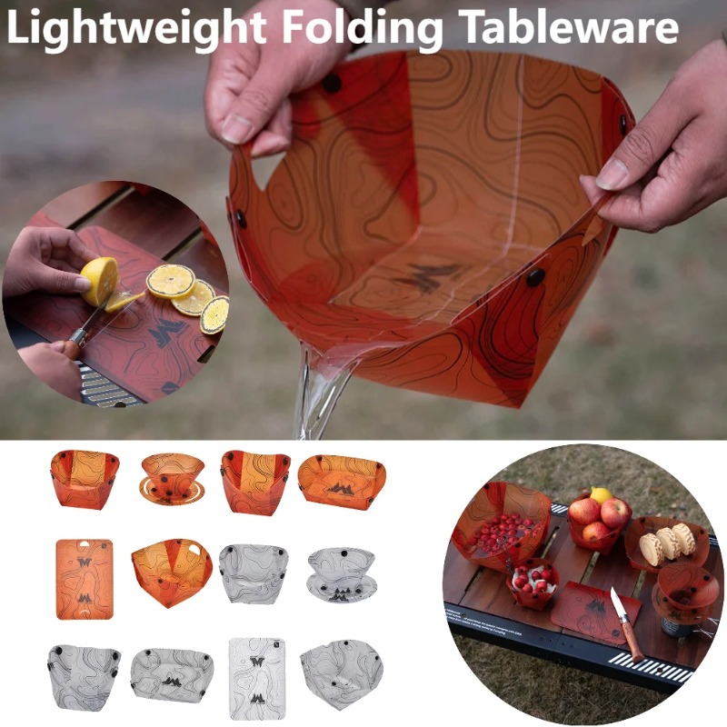 Camping Cooking Unit - Foldable Camping Tableware Portable Bowl Dinner