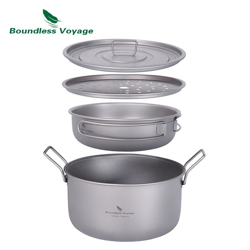 Camping Cooking Ware - Boundless Voyage Camping Cooking Pot Multifunctional