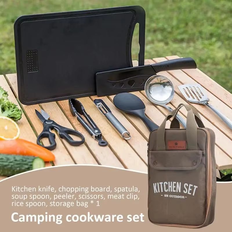 8pcs Camping Kitchen Cookware  - огляд і ціна Camping Cooking Ware
