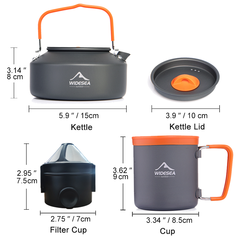 Widesea Camping Coffee Cookwar - огляд і ціна Camping Cooking Set With Kettle