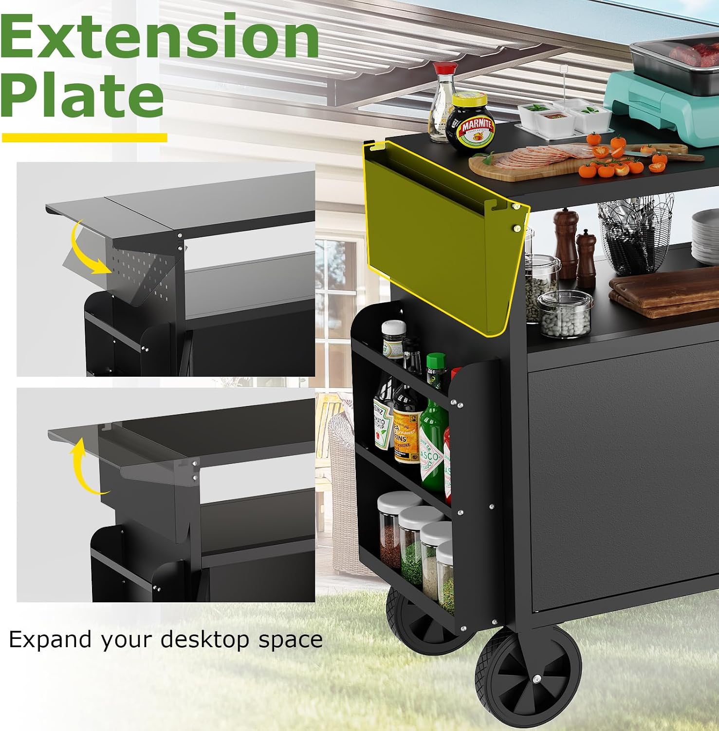 Outdoor Grill Cart Table With  - огляд і ціна Camping Cooking Bbq