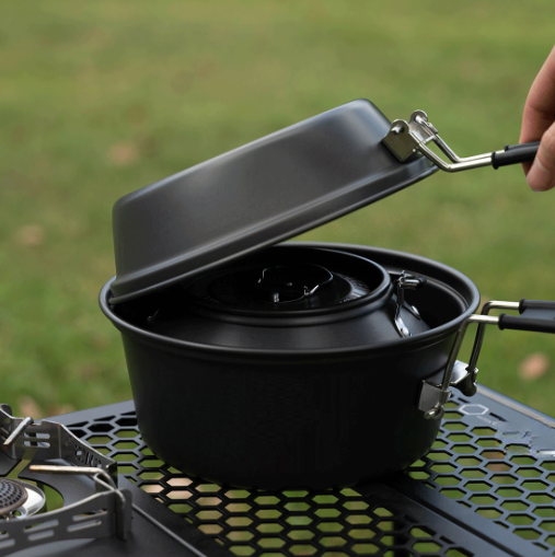 Lightweight Aluminum Alloy Cam - огляд і ціна Camping Cooking Set With Kettle