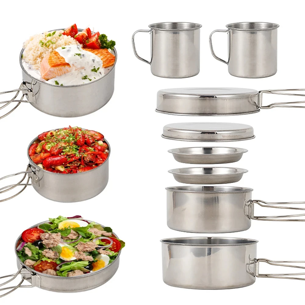 8pcs/Set Camping Cookware Mess - огляд і ціна Camping Cooking Ware