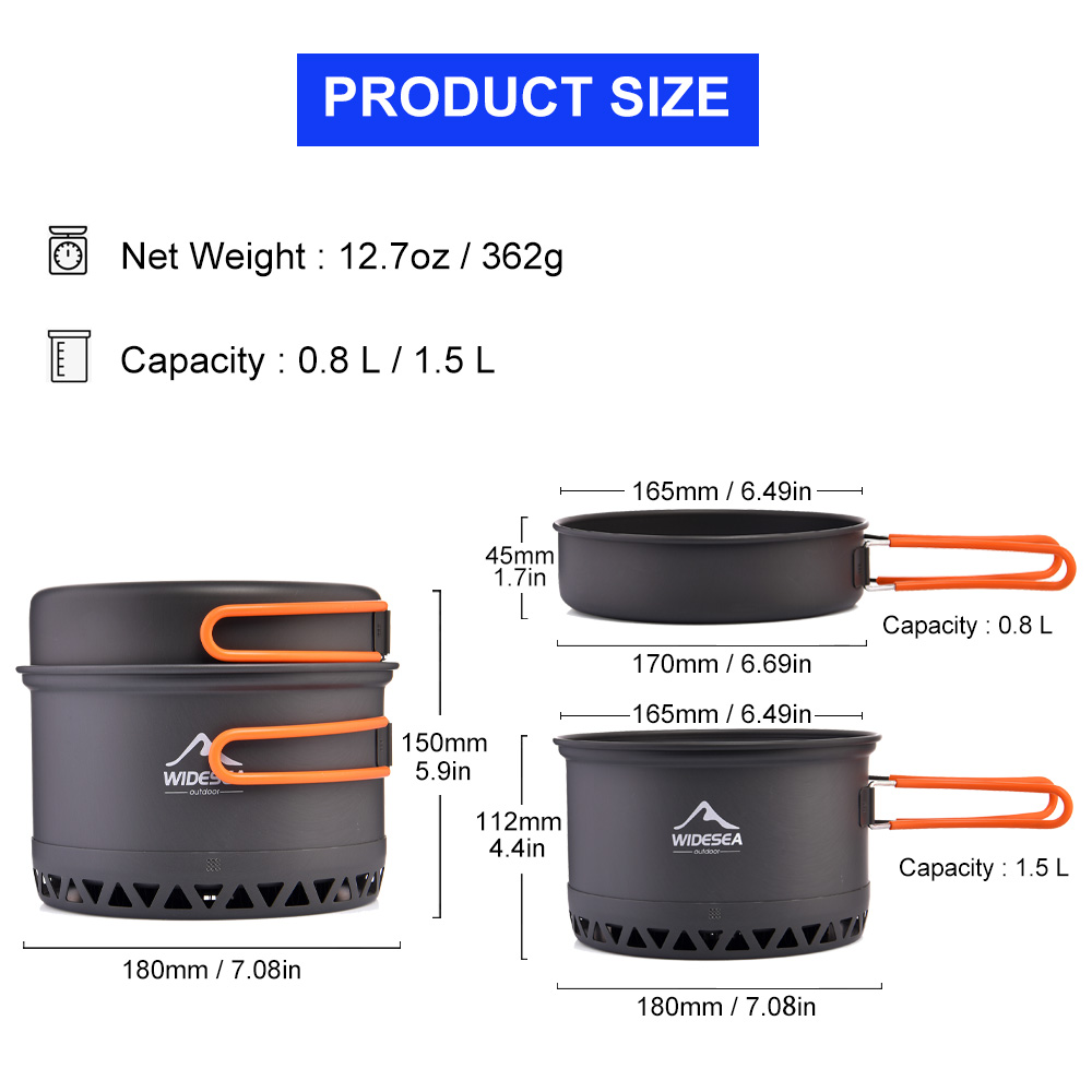 Widesea Camping Pot 1.3L 2.3L  - огляд і ціна Camping Cooking Trangia