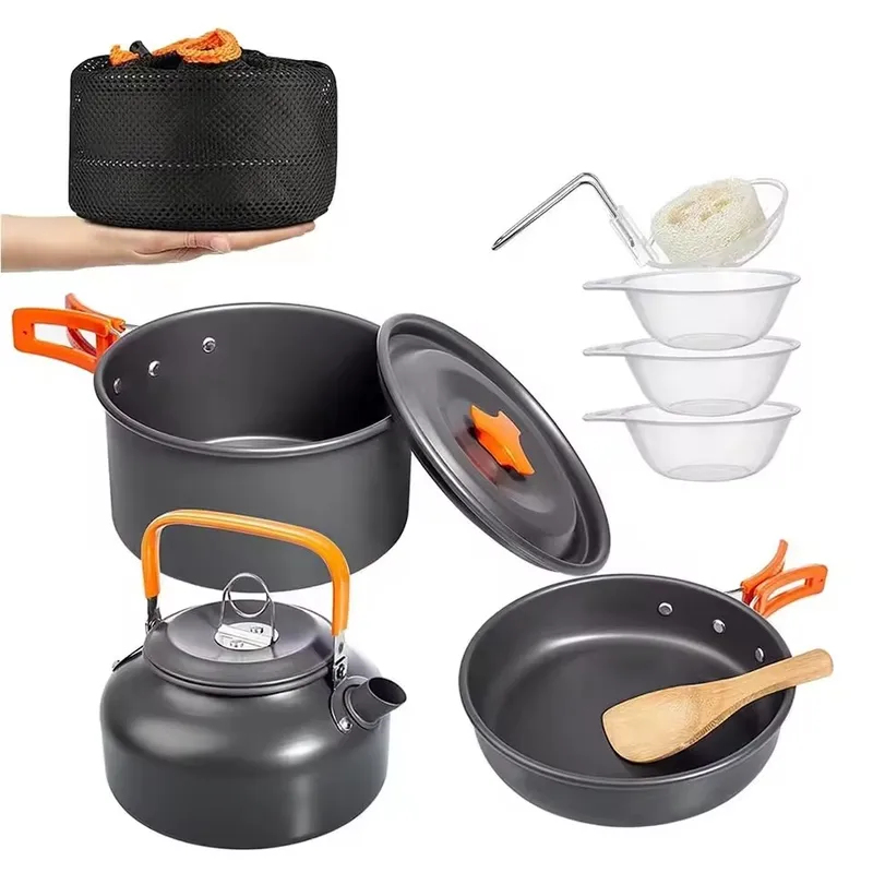 Outdoor Aluminum Alloy Camping - огляд і ціна Camping Cooking Set With Kettle