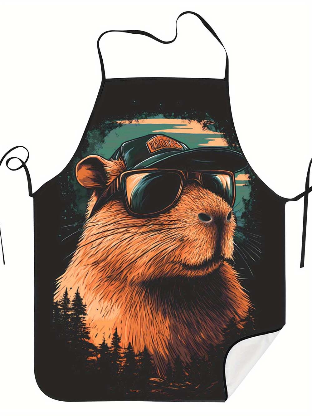 1pc  Cool Capybara Grilling Ap - огляд і ціна Camping Cooking In Forest