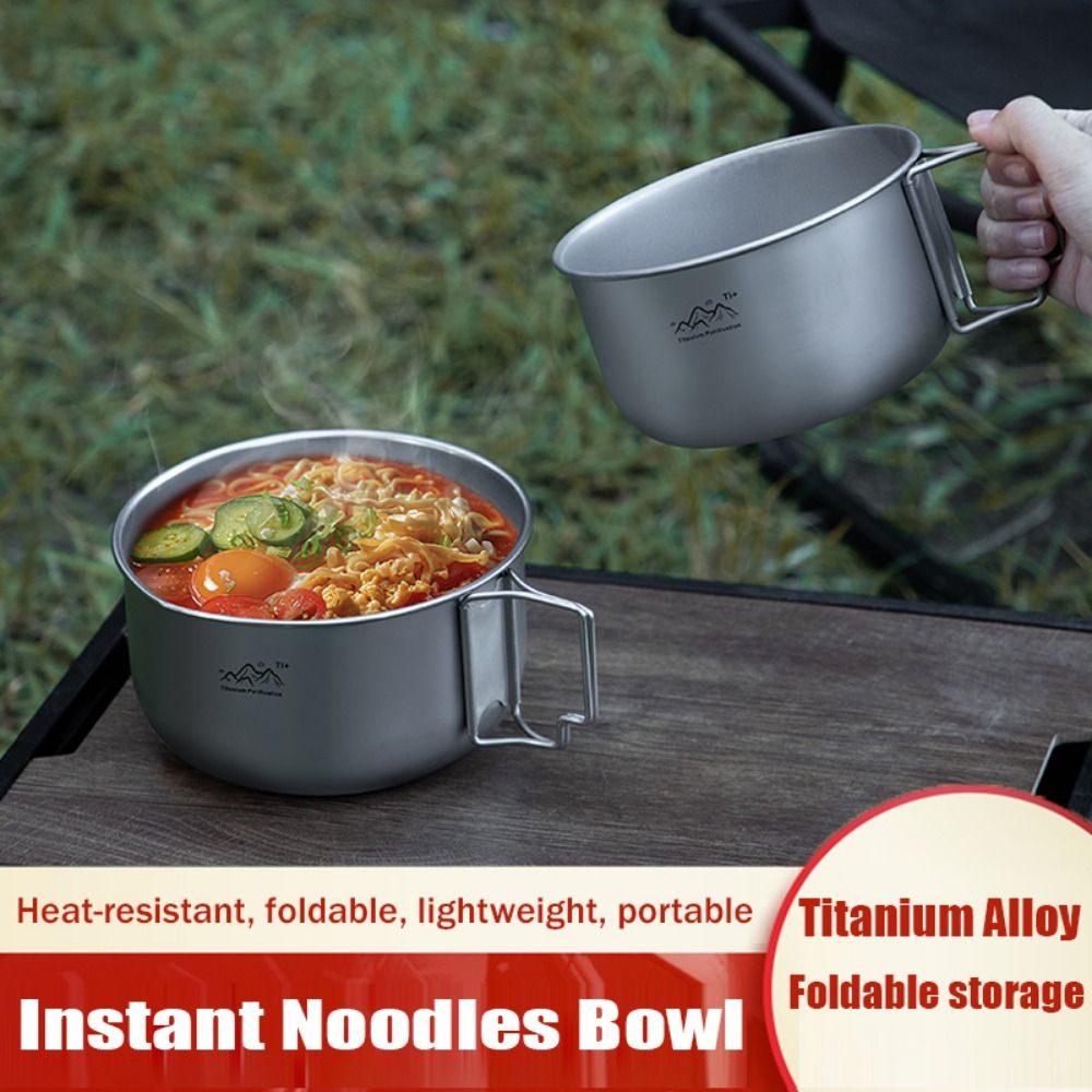 Compact Titanium Alloy Camping - огляд і ціна Camping Cooking Noodles