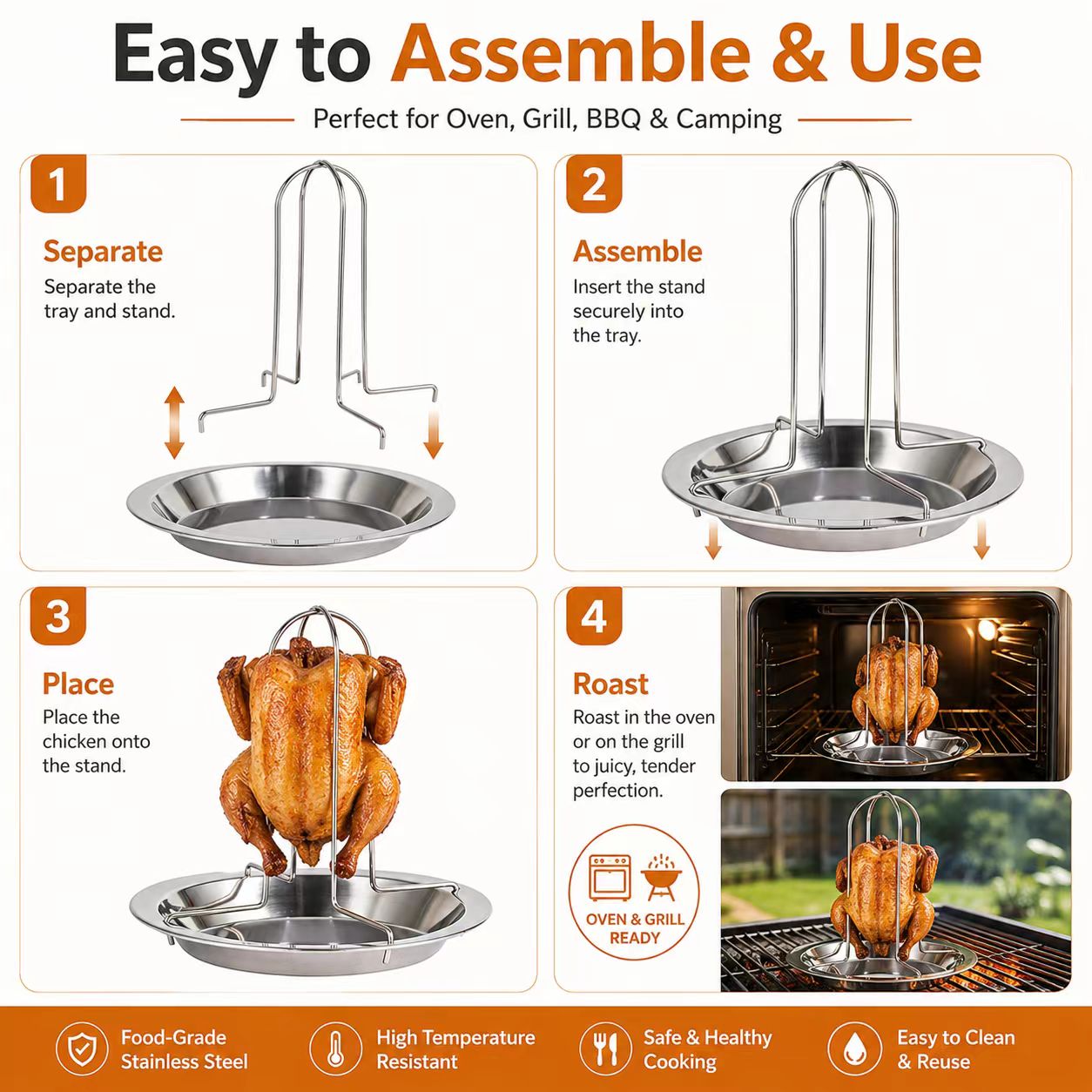 Portable Whole Chicken BBQ Gri - огляд і ціна Camping Cooking Bbq