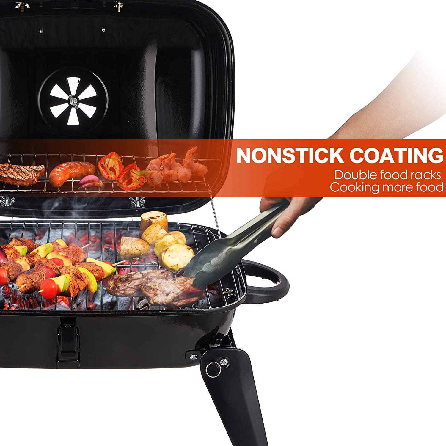 18-inch Black Charcoal Grill F - огляд і ціна Camp Grill Portable Folding
