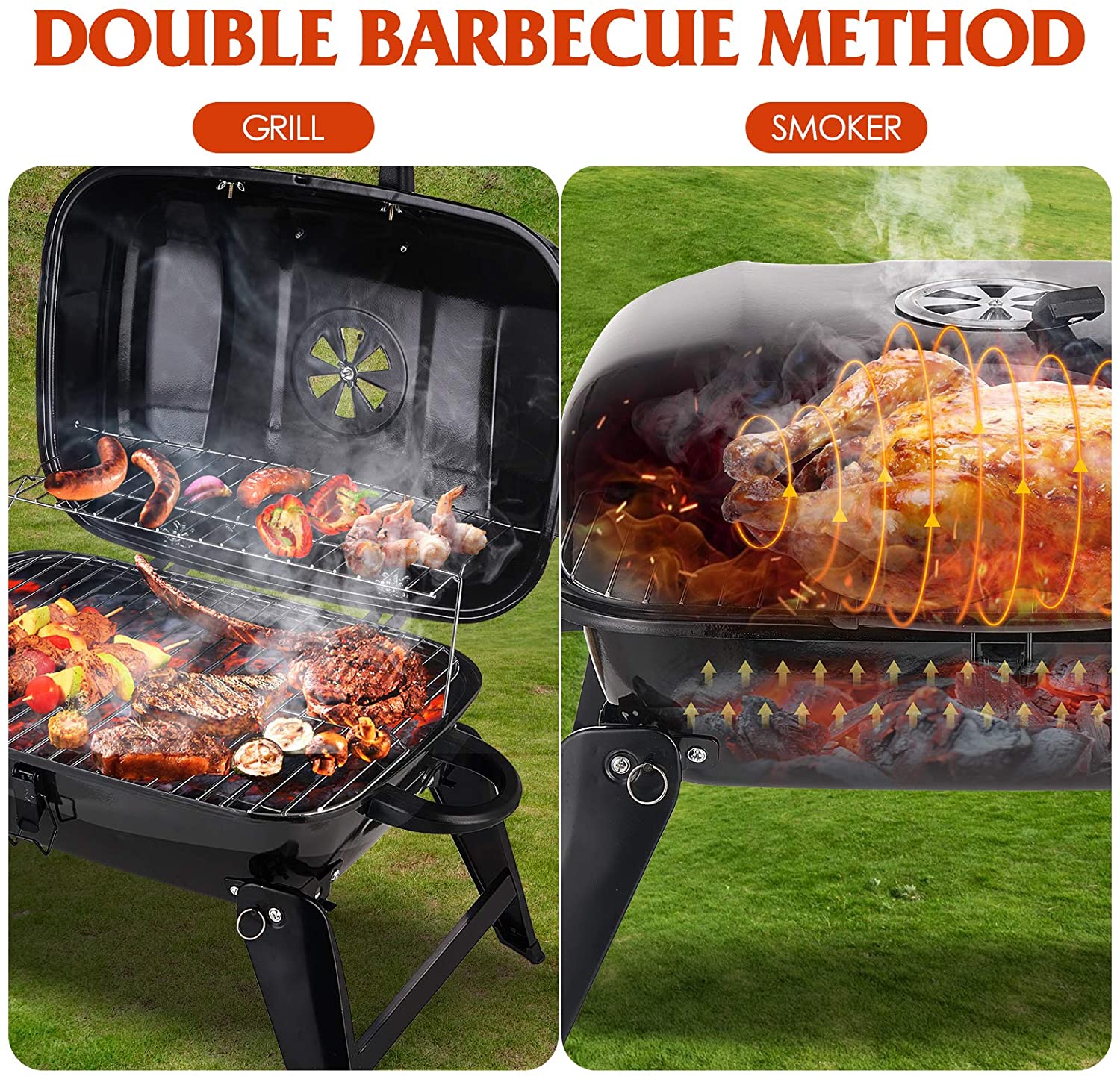 18-inch Black Charcoal Grill F - огляд і ціна Camp Grill Portable Folding