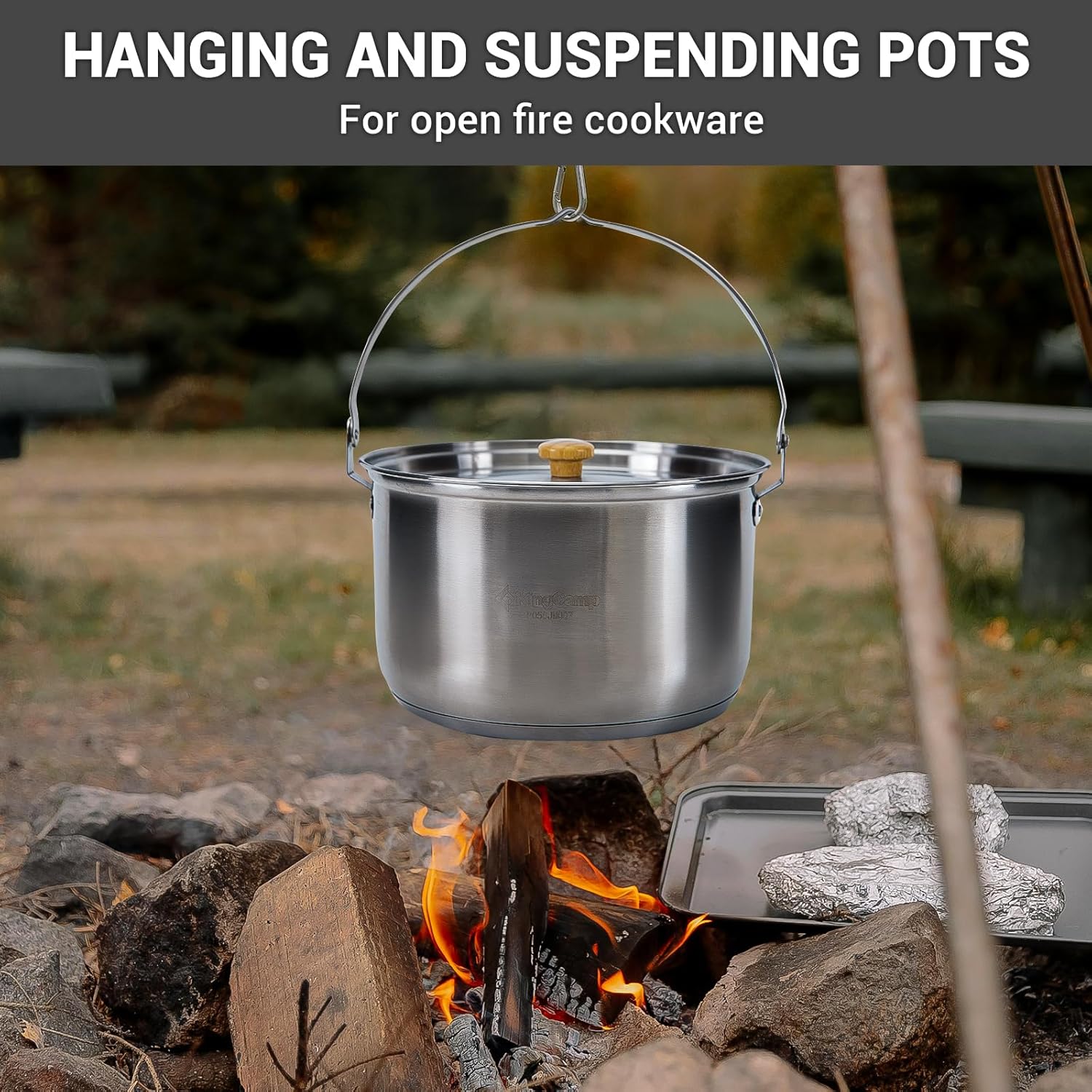 304 Stainless Steel Camping Co - огляд і ціна Camping Cooking Set With Kettle