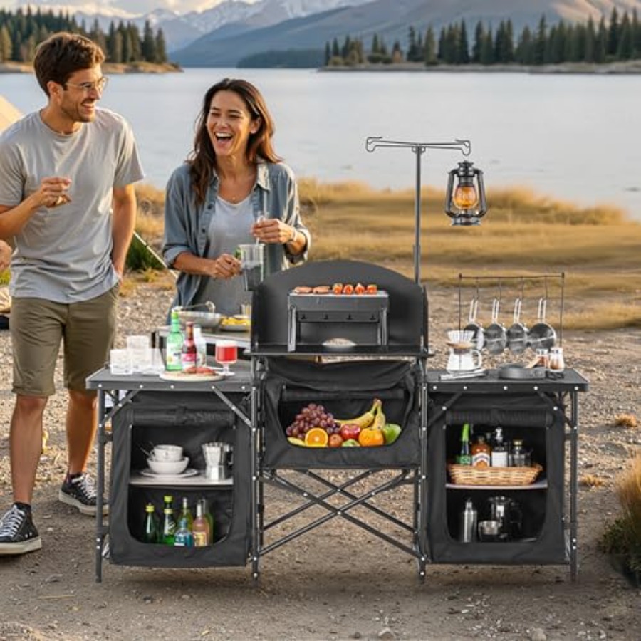 Camping Kitchen Table, Outdoor - огляд і ціна Camping Cooking Cupboard
