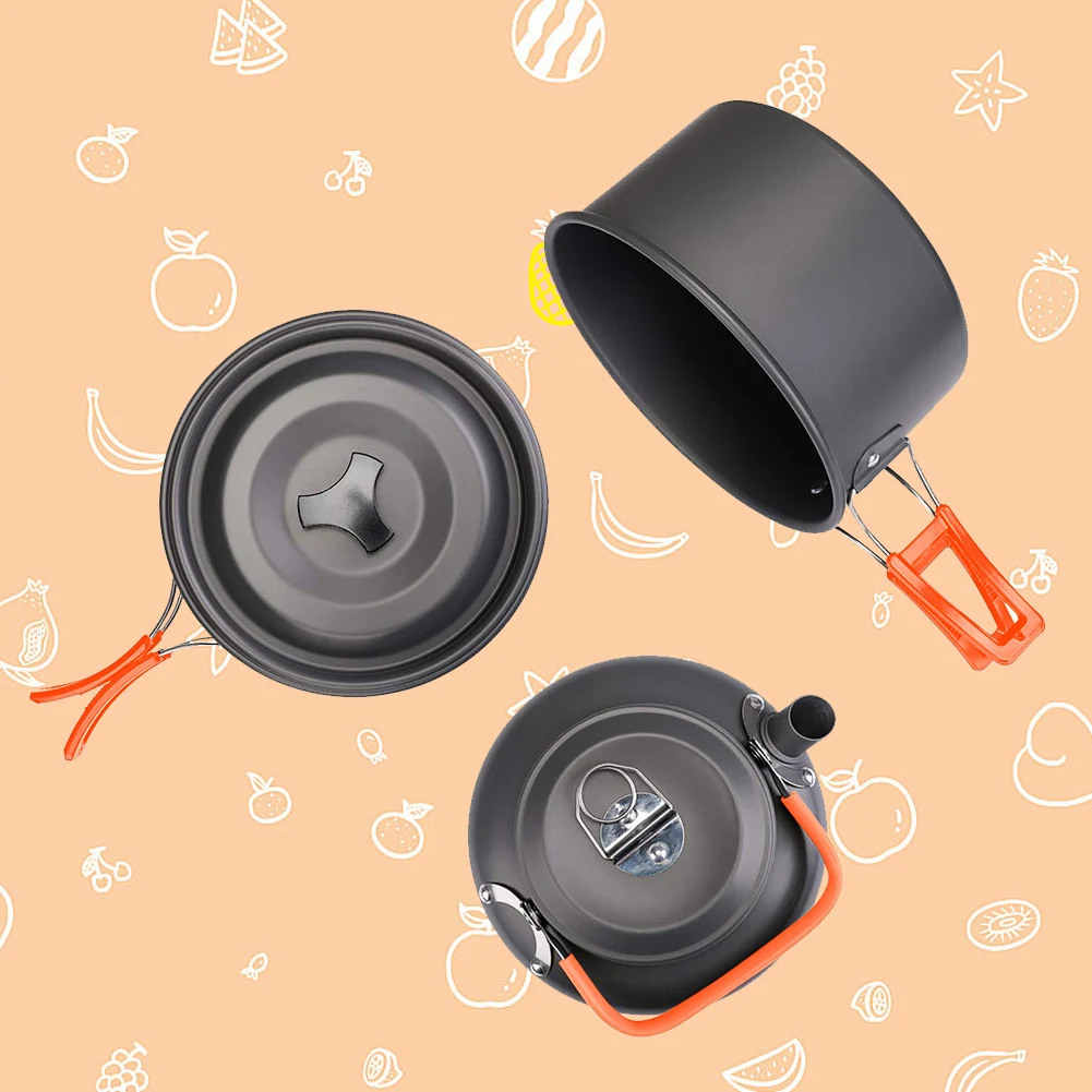 Camping Cookware Kit Kettle Po - огляд і ціна Camping Cooking Set With Kettle