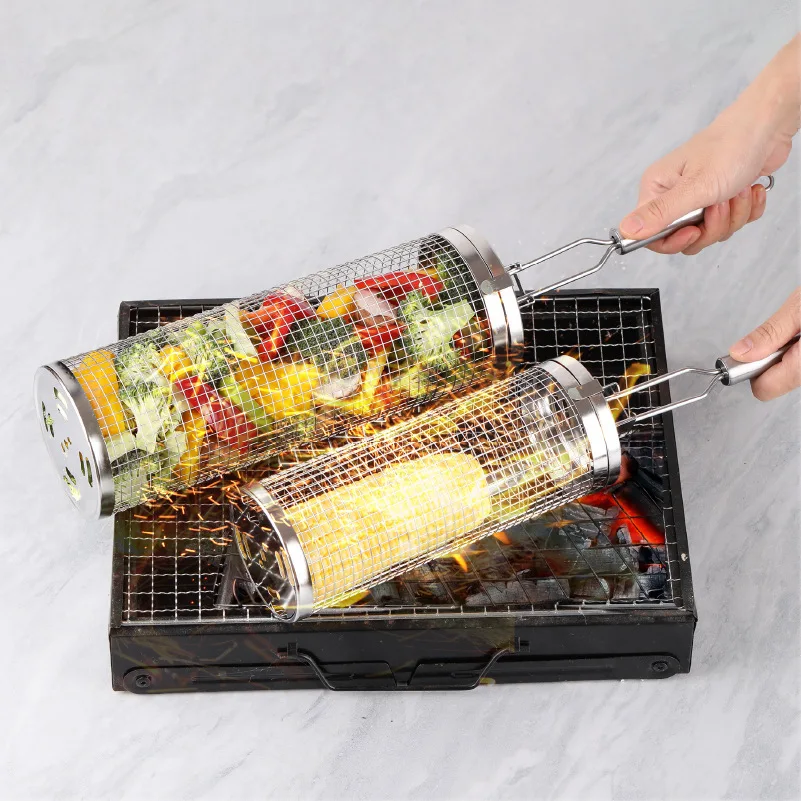 Stainless Steel Rolling Grill  - огляд і ціна Camping Cooking Vegetables