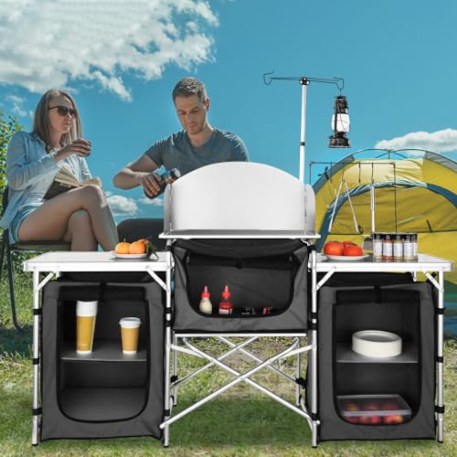 Camping Kitchen Table, Folding - огляд і ціна Camping Cooking Cupboard