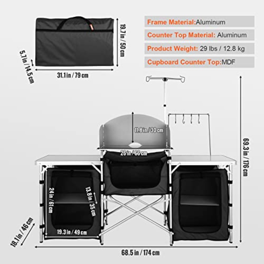 Camping Kitchen Table, Folding - огляд і ціна Camping Cooking Cupboard