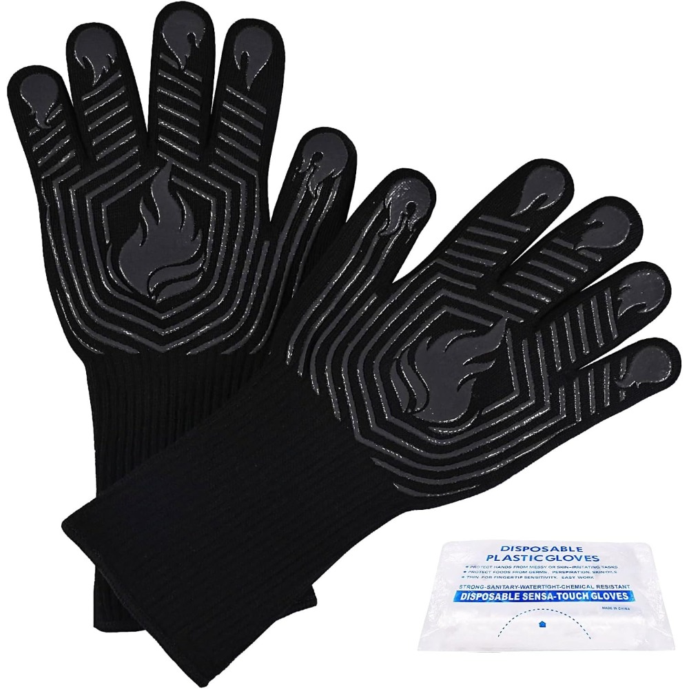 BBQ Gloves, 1472°F Heat Resist - огляд і ціна Camping Cooking Bbq