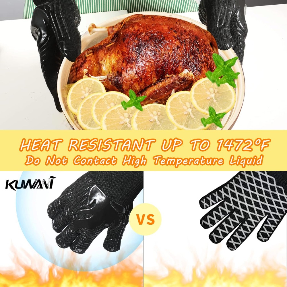 BBQ Gloves, 1472°F Heat Resist - огляд і ціна Camping Cooking Bbq